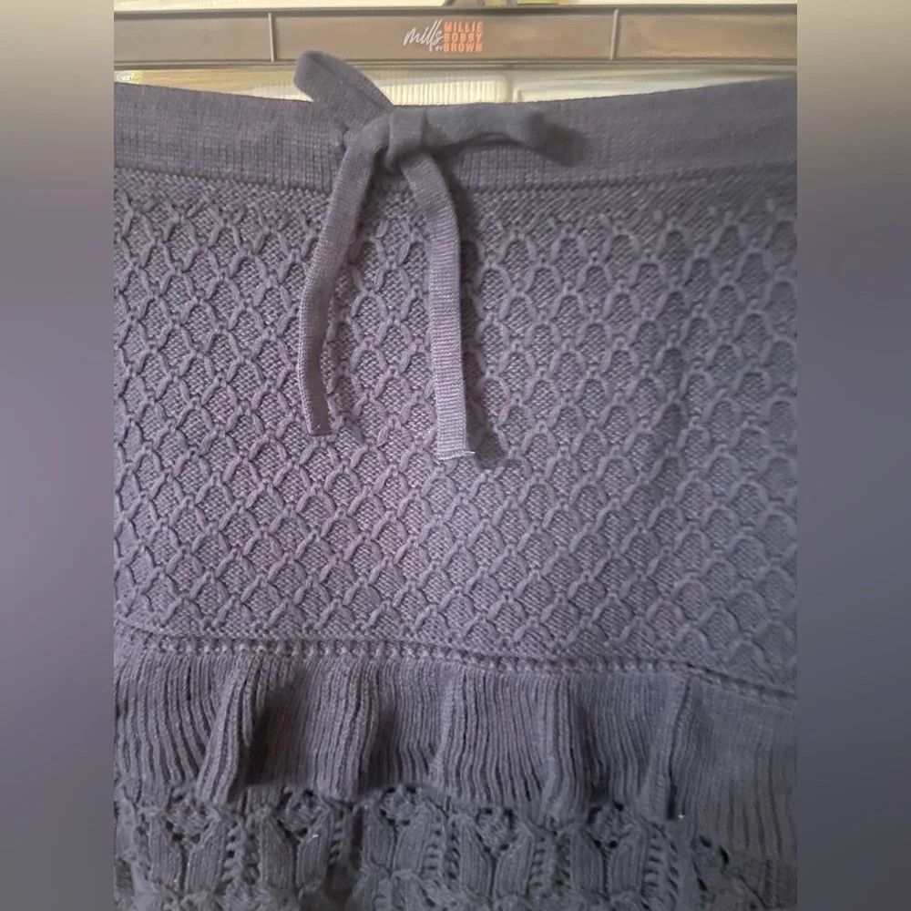 NWT Mills by Millie Bobby‎ Brown Pointelle Tiered Ruffle Mini Skirt Navy Blue XL